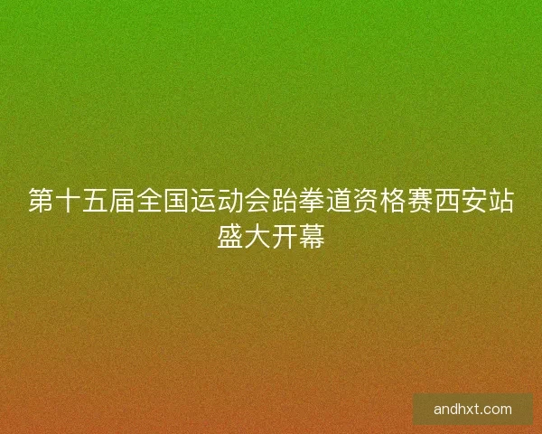 第十五届全国运动会跆拳道资格赛西安站盛大开幕