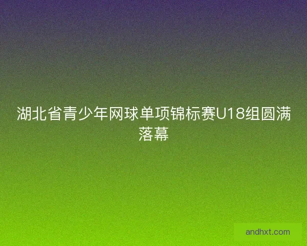 湖北省青少年网球单项锦标赛U18组圆满落幕