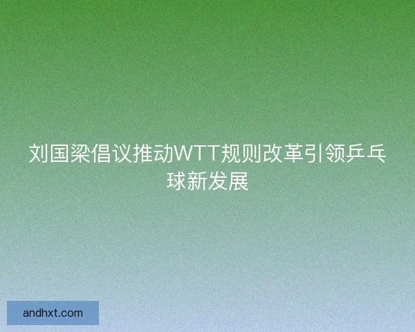 刘国梁倡议推动WTT规则改革引领乒乓球新发展 刘国梁倡议推动WTT规则改革引领乒乓球新发展